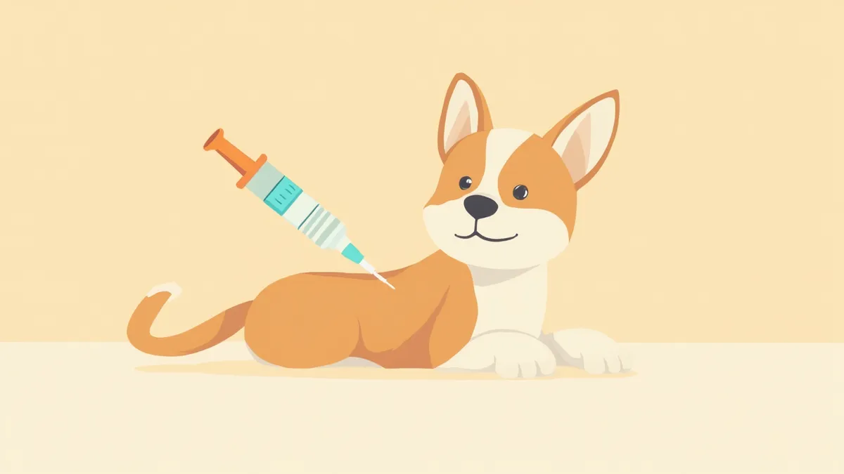 강아지 림프절 흡인 검사 과정 일러스트