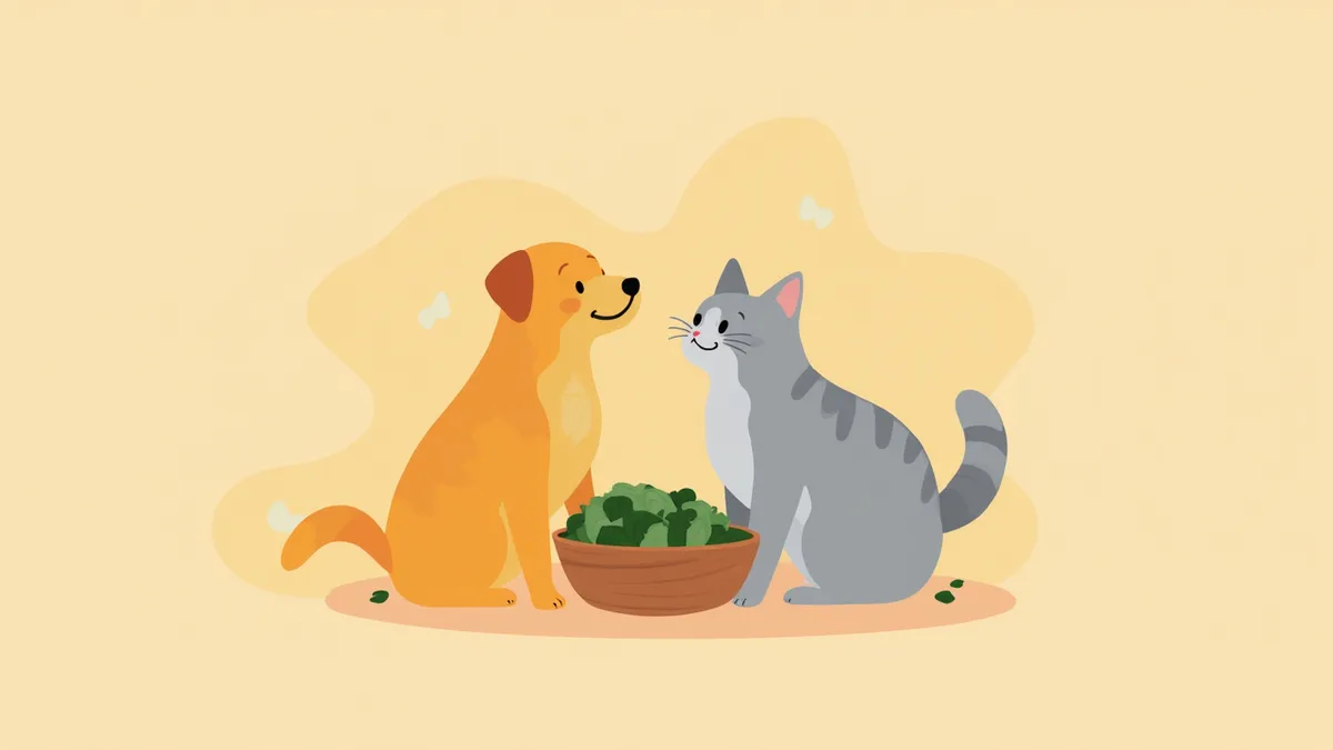 강아지와 고양이 옆에 놓인 마그네슘 식품