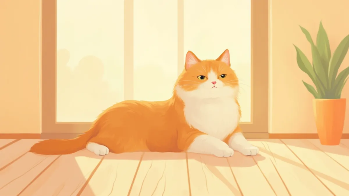 메인쿤이 햇살 아래 편안히 앉아있는 모습