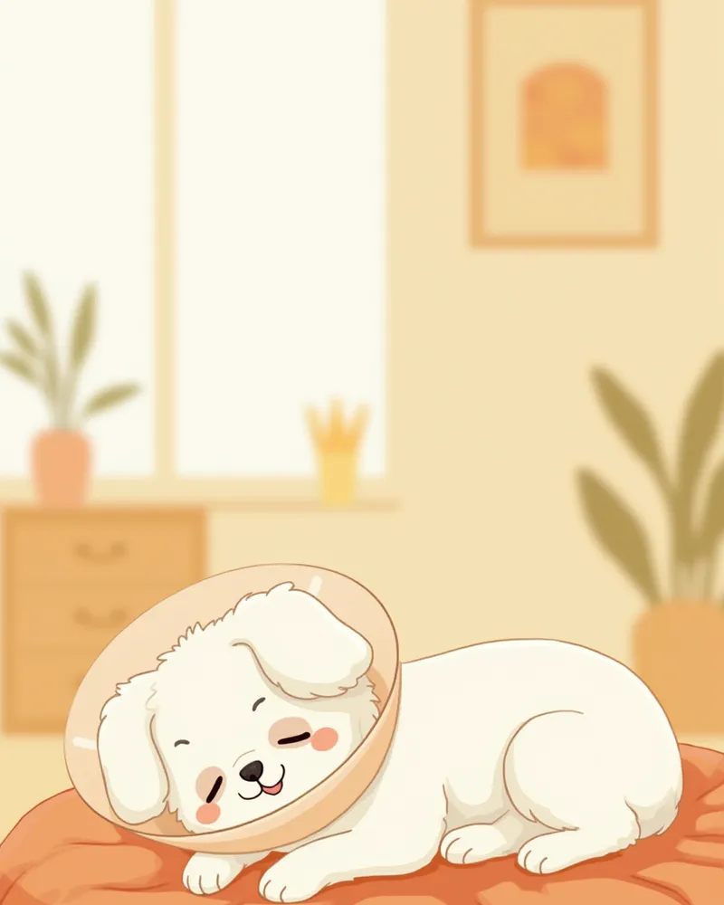 넥카라를 착용한 말티즈 강아지