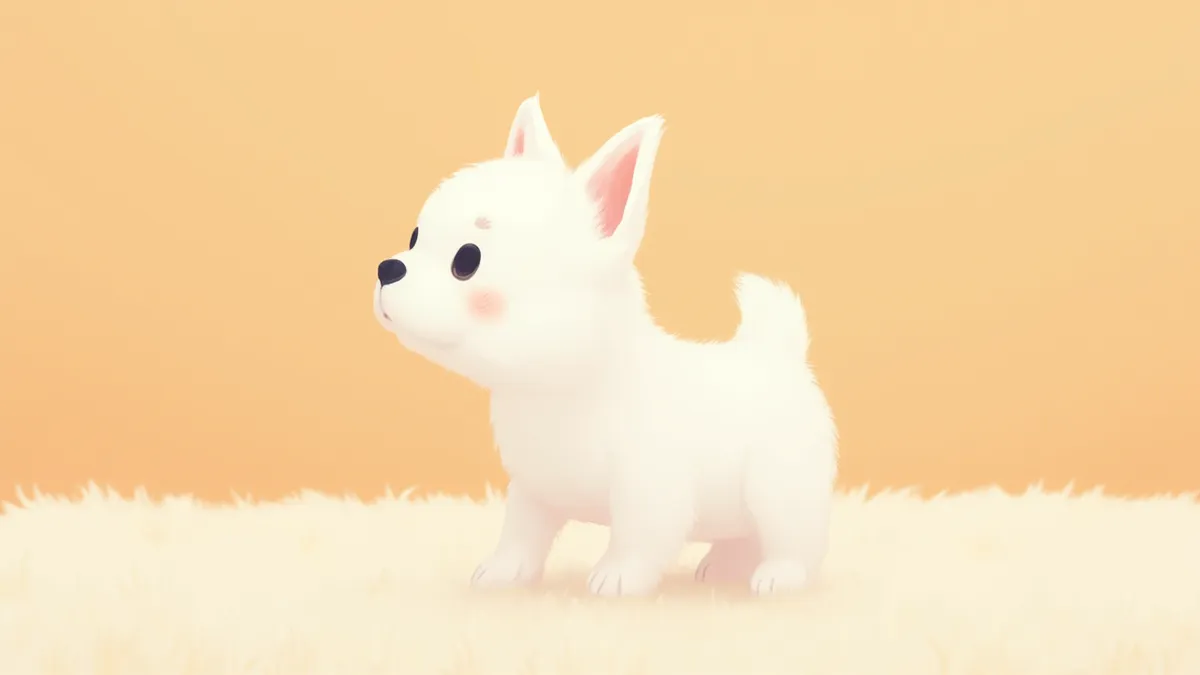 밝은 거실에서 부드러운 담요 위에 서 있는 하얀 말티즈