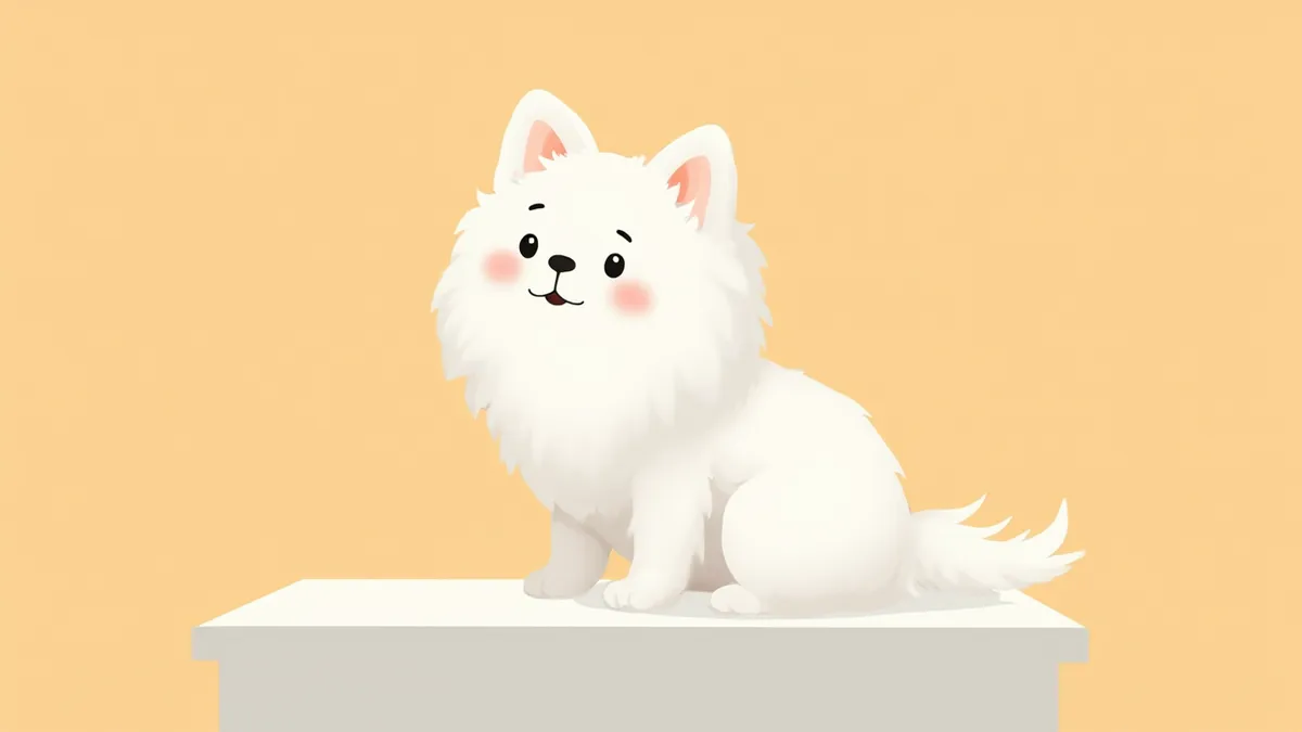 그루밍 테이블 위에 앉아 있는 말티즈