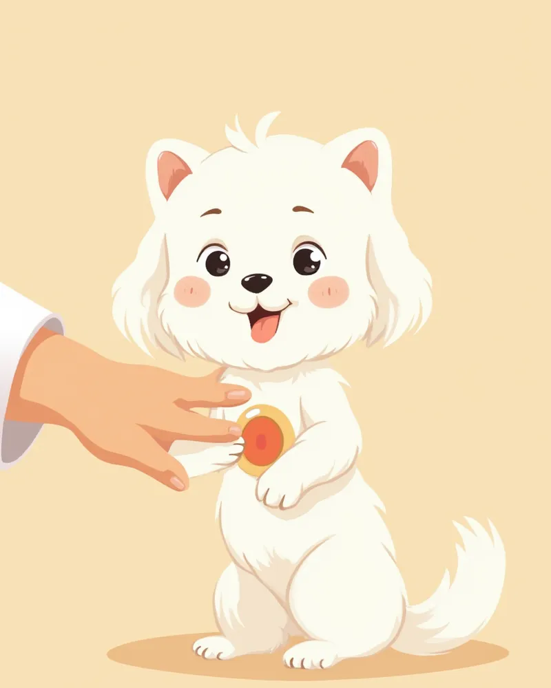 수의사에게 뒷다리 검사를 받는 말티즈