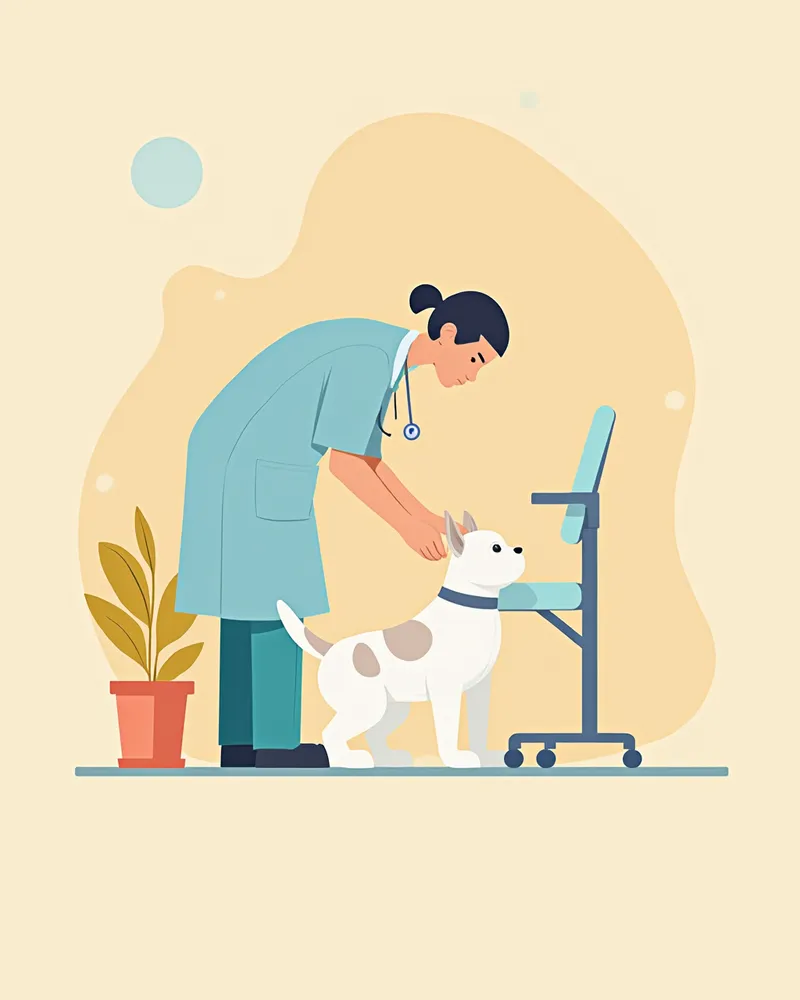 말티즈 무릎을 진찰하는 수의사