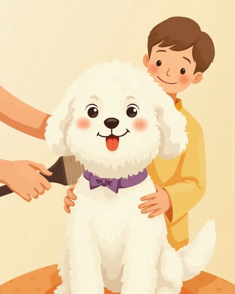 보호자에게 관리받는 말티푸