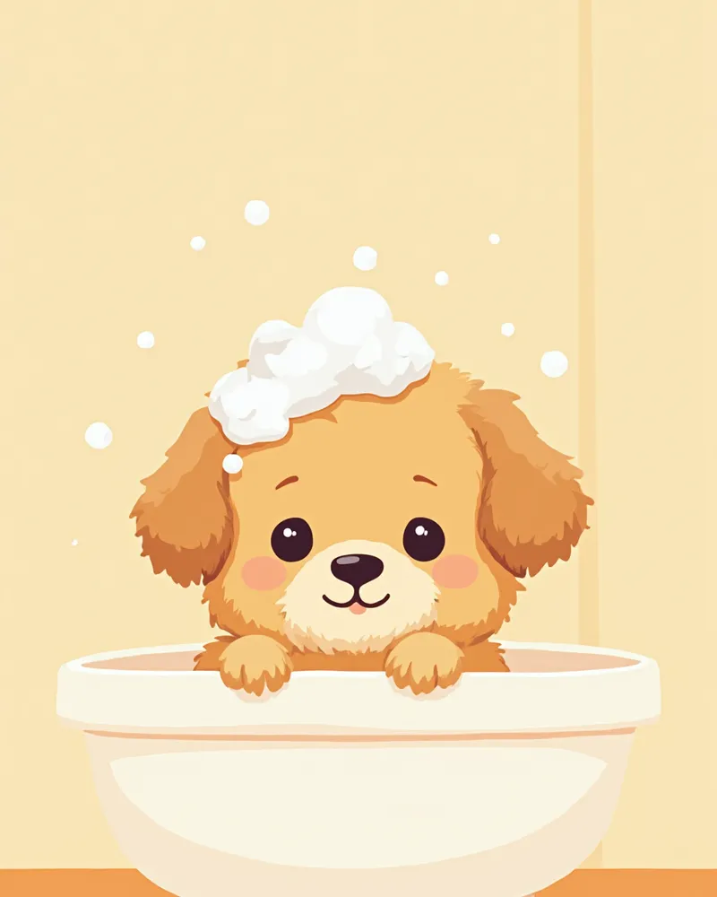 목욕하는 말티푸