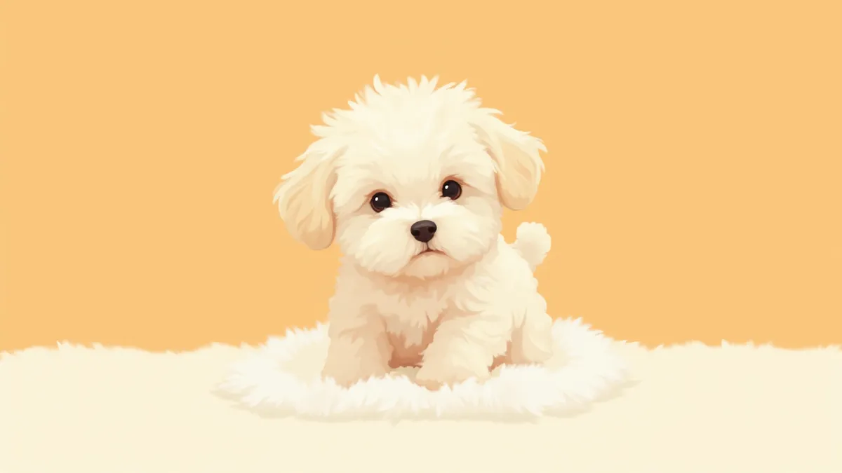 건강한 말티푸가 카메라를 바라보는 모습