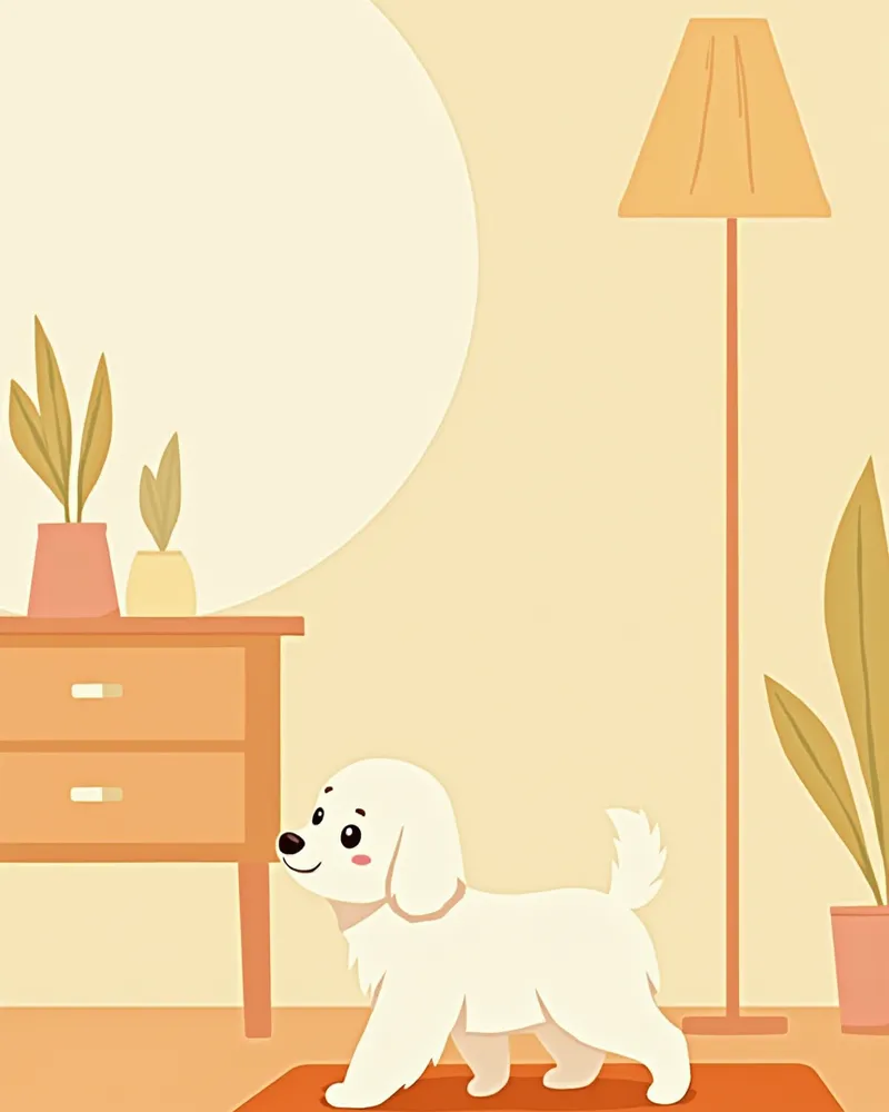 미끄럼 방지 매트 위를 걷는 말티푸