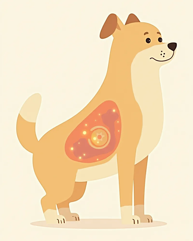 강아지의 피부·귀·방광 등 감염 부위를 보여주는 교육용 일러스트