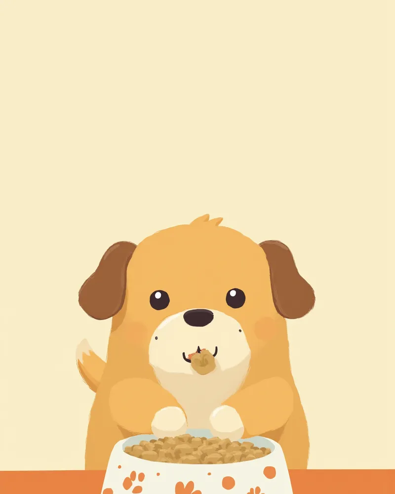 MCT 오일이 섞인 사료를 먹는 강아지