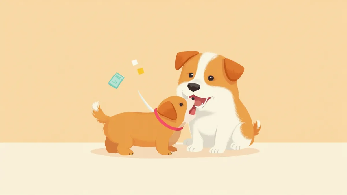 수의사가 강아지 입안을 검진하는 모습