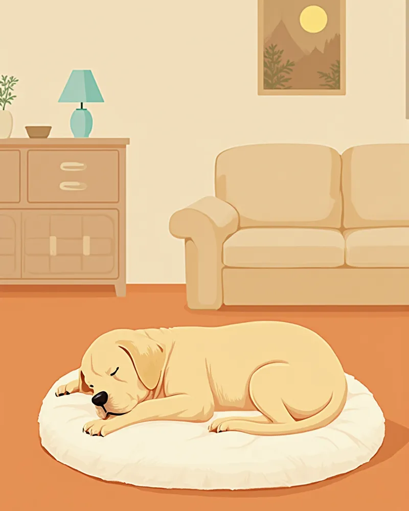 편안하게 잠든 노령견