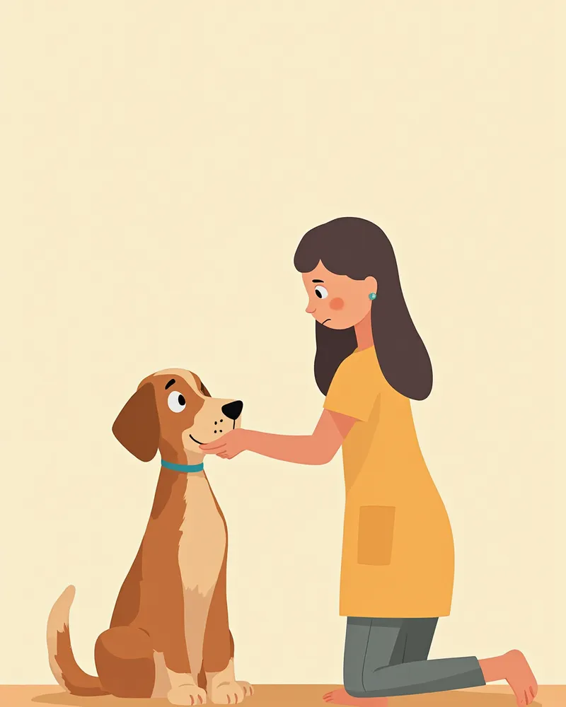 강아지 건강 상태를 확인하는 보호자