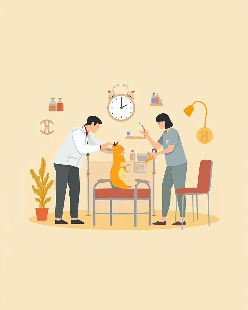 혈액검사를 받는 고양이