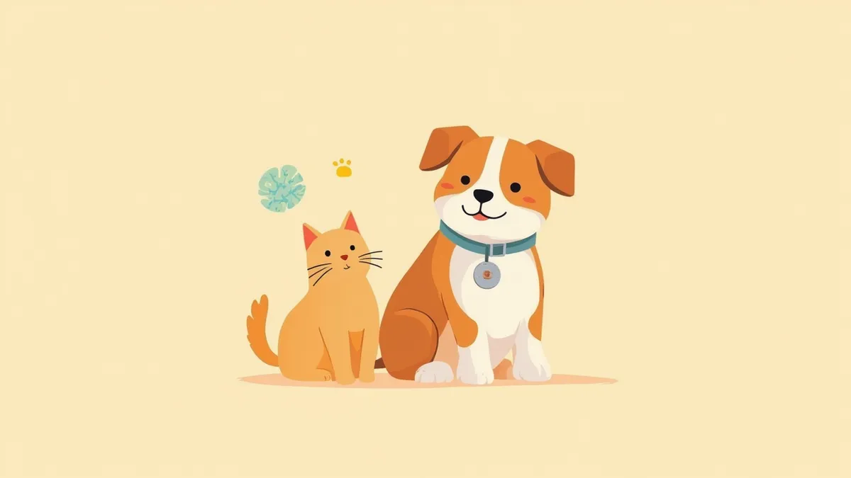 목걸이에 인식표를 달고 내장형 칩을 가진 강아지와 고양이