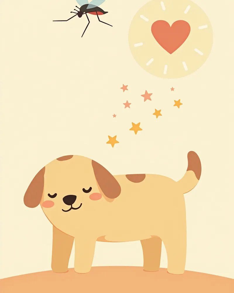 모기 매개로 전파되는 심장사상충 예방 개념도