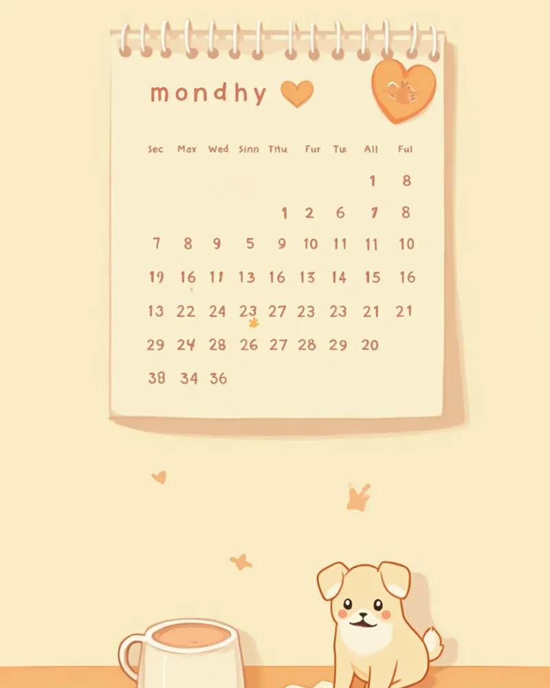 매달 같은 날 표시된 심장사상충 예방약 투약 달력