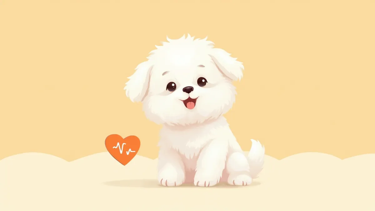 건강한 미니비숑 강아지 일러스트