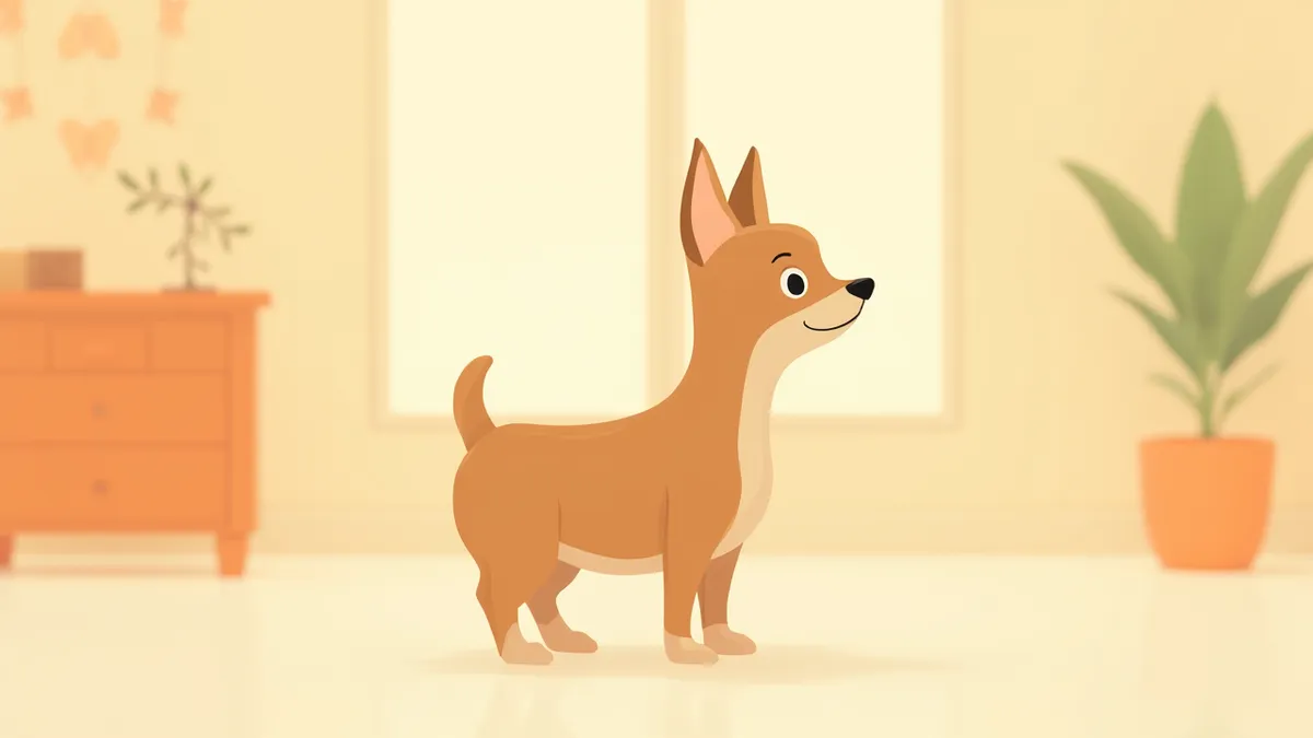 거실에서 씩씩하게 서 있는 미니핀