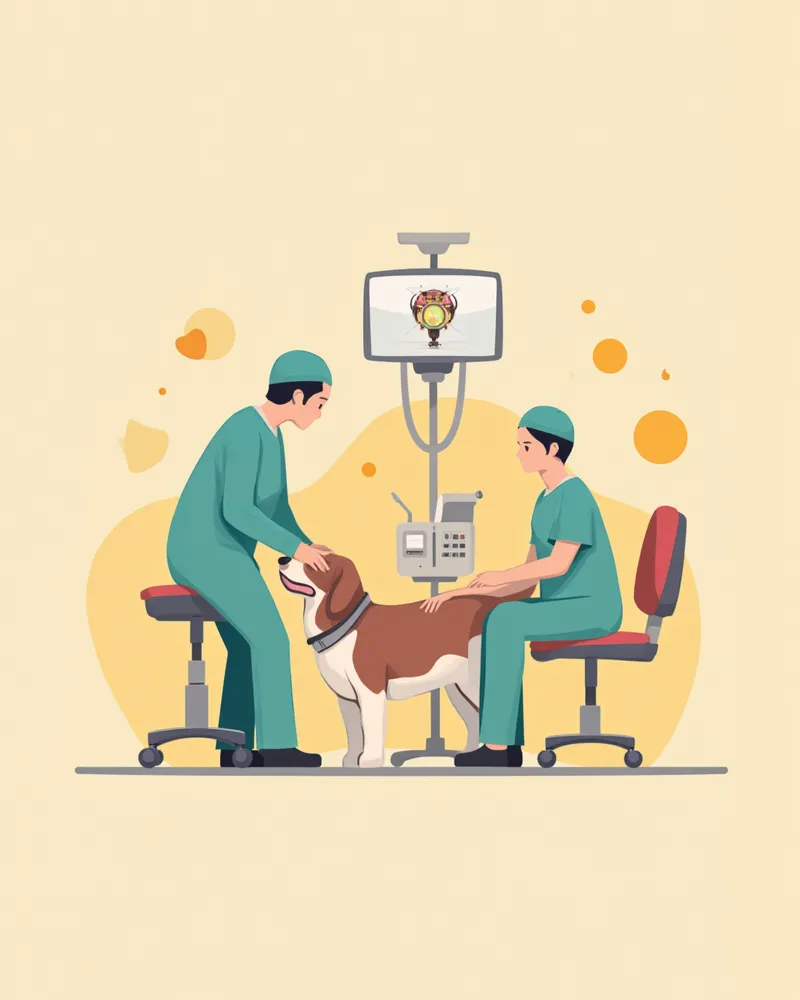 강아지 무릎 관절경 수술 장면과 모니터에 비친 관절 내부