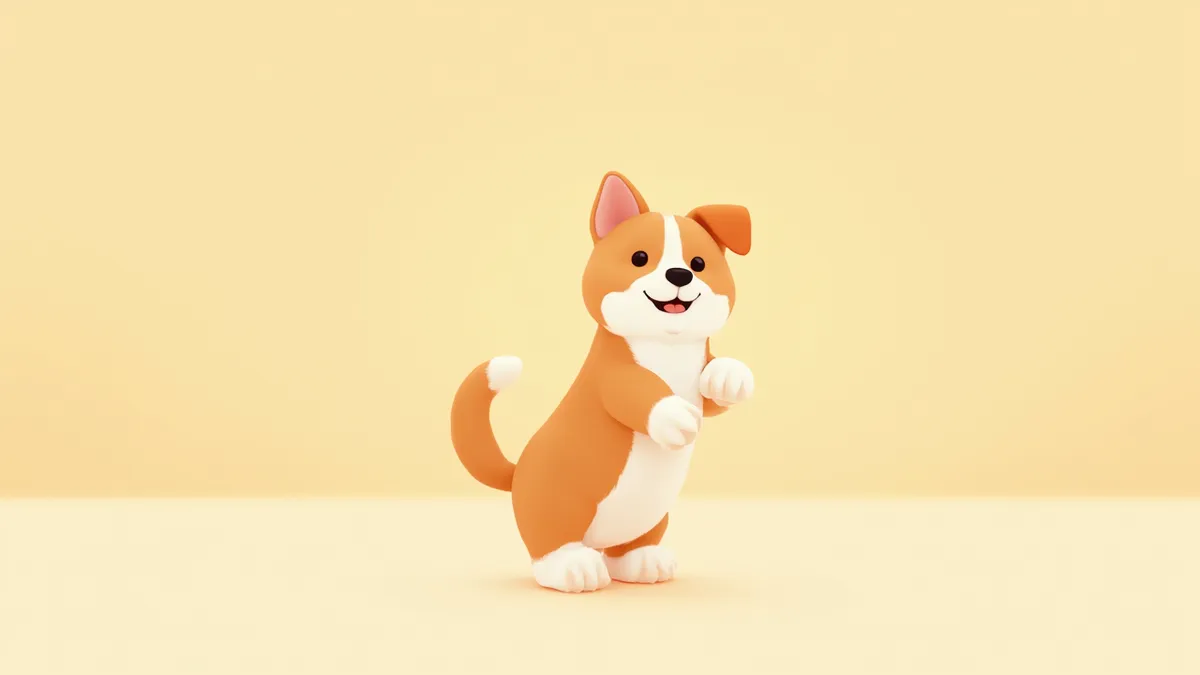 호기심 어린 표정으로 서 있는 강아지