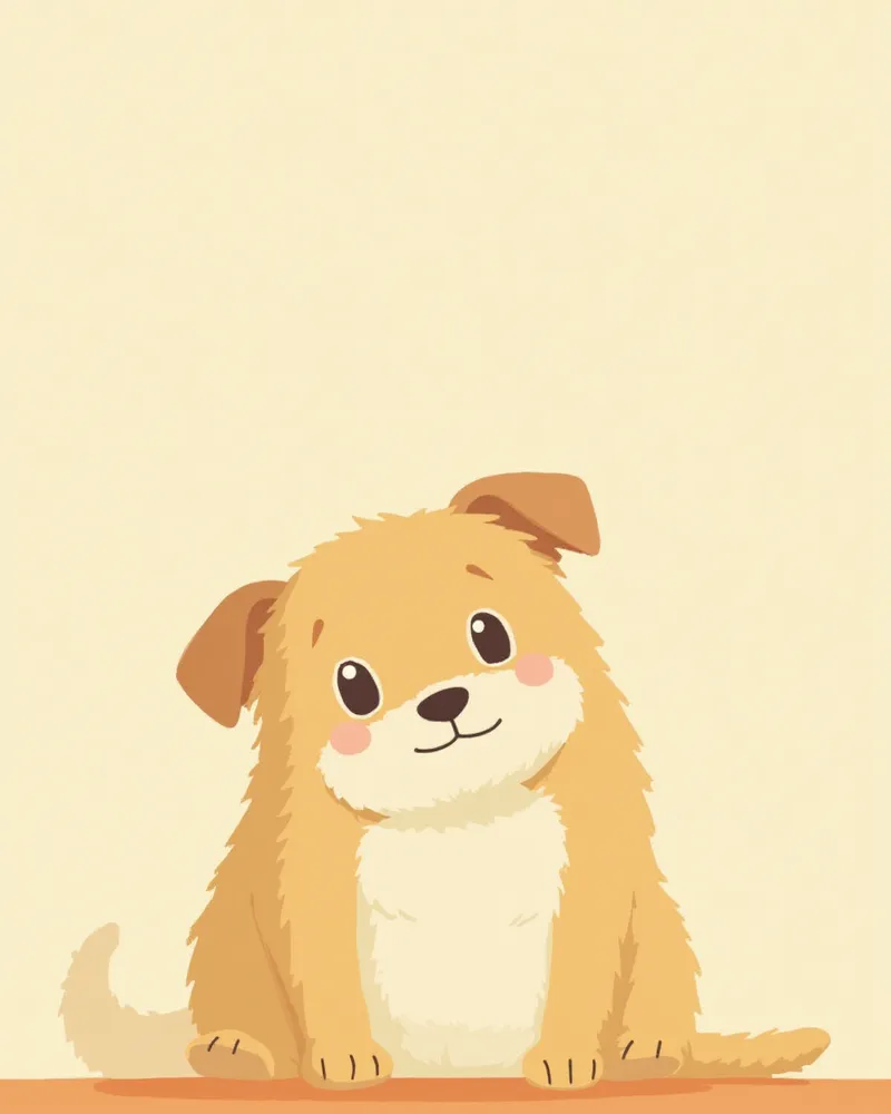 보호자를 바라보며 차분히 앉아 있는 강아지