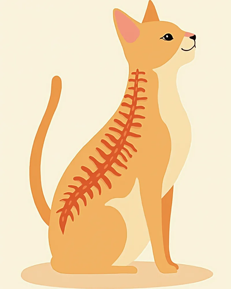 고양이 척추 정렬을 보여주는 의료 일러스트