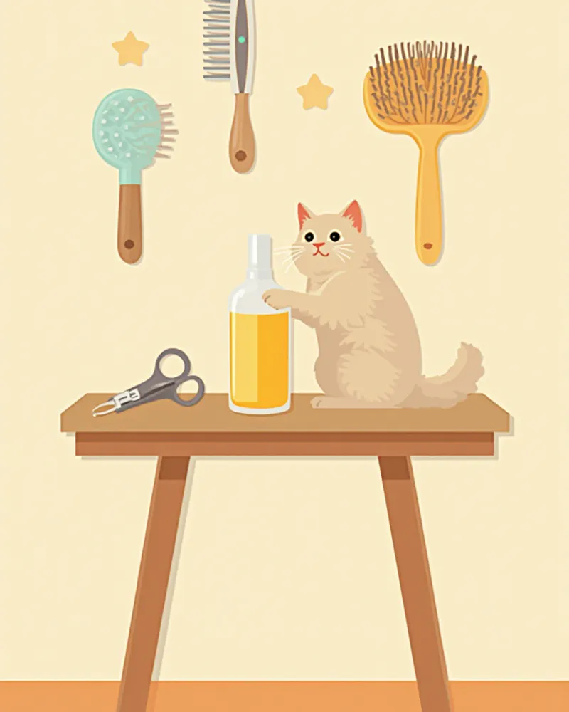 고양이 그루밍 도구 세트