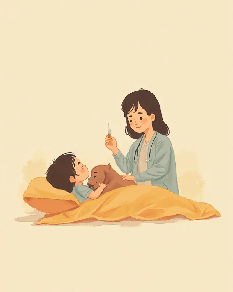 수의사가 2단계 안락사 절차를 준비하는 모습