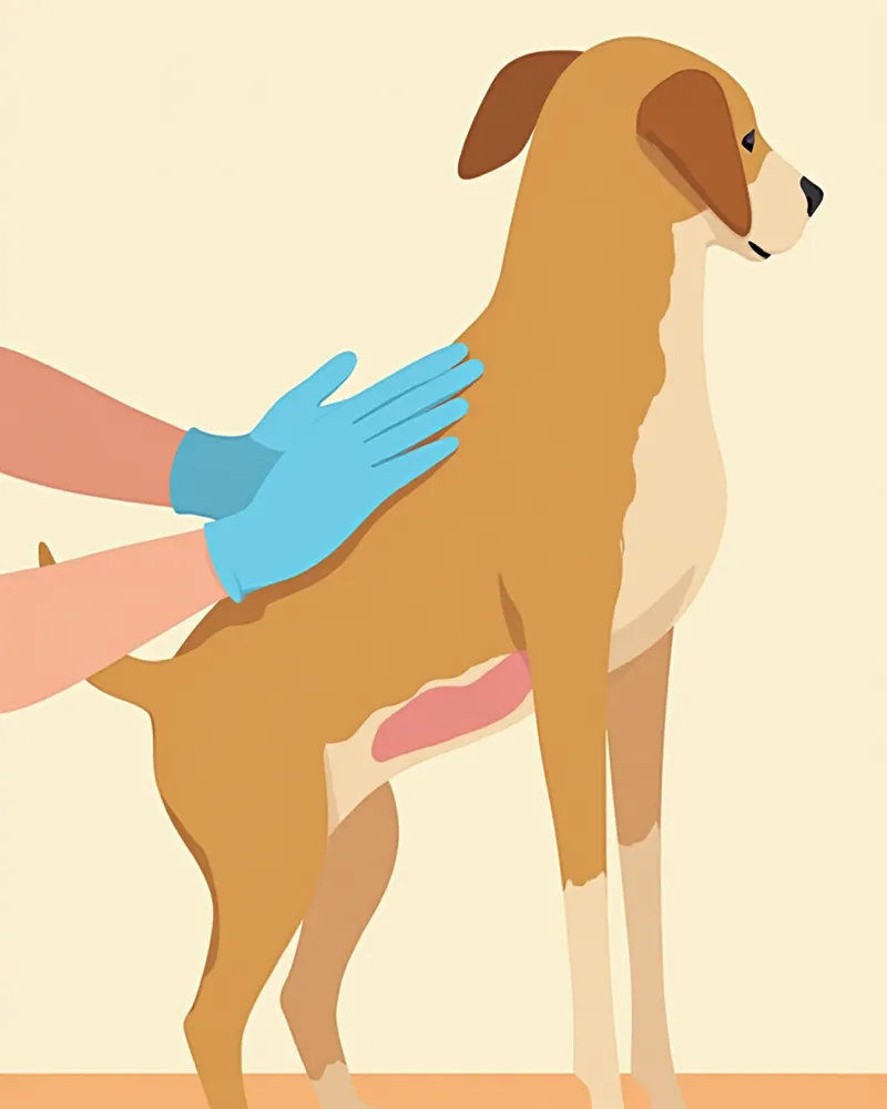 신증후군으로 인한 다리 부종을 검사하는 모습