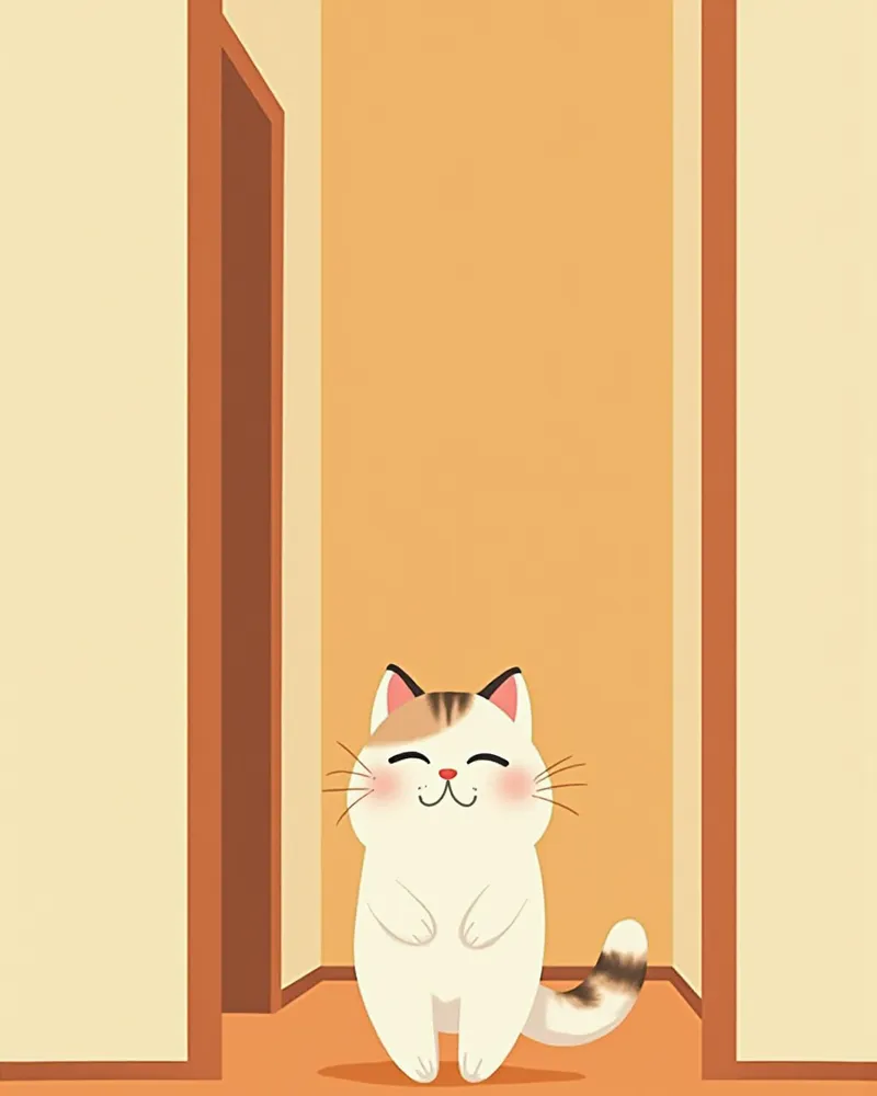 밤에 방향을 잃은 노령 고양이