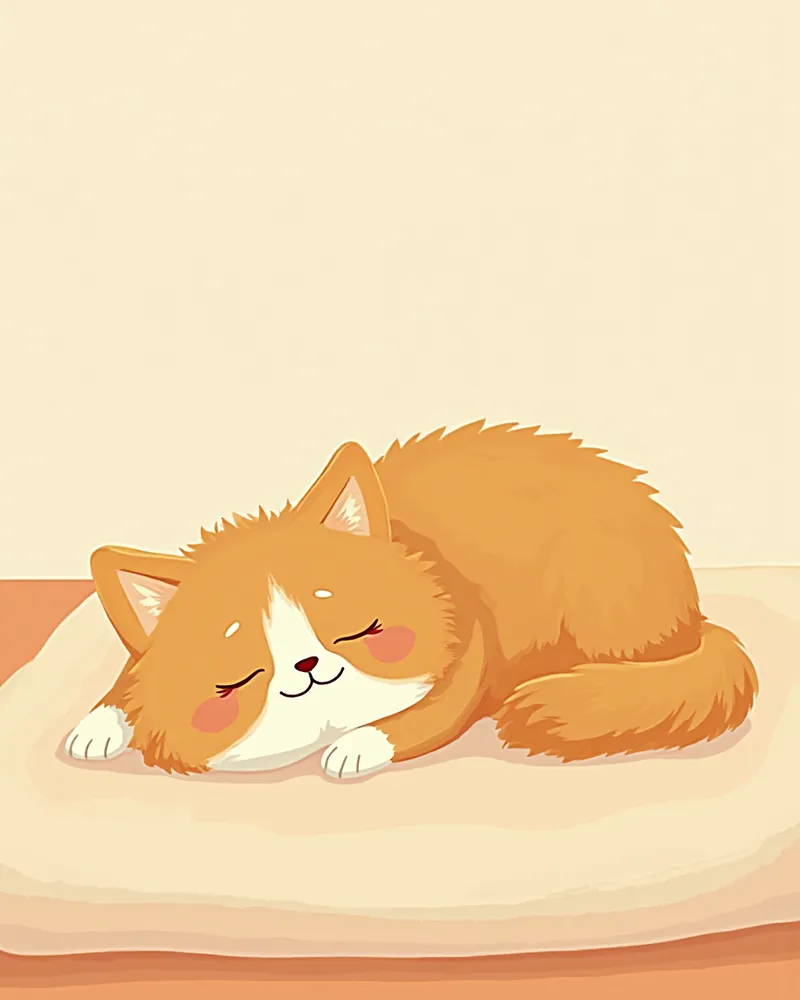 노르웨이숲 고양이가 진료 담요 위에서 편안하게 쉬고 있는 모습