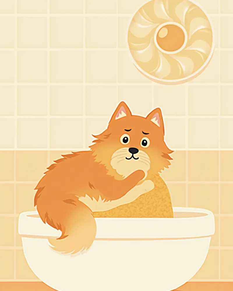 목욕 후 타월로 물기를 닦는 노르웨이숲 고양이