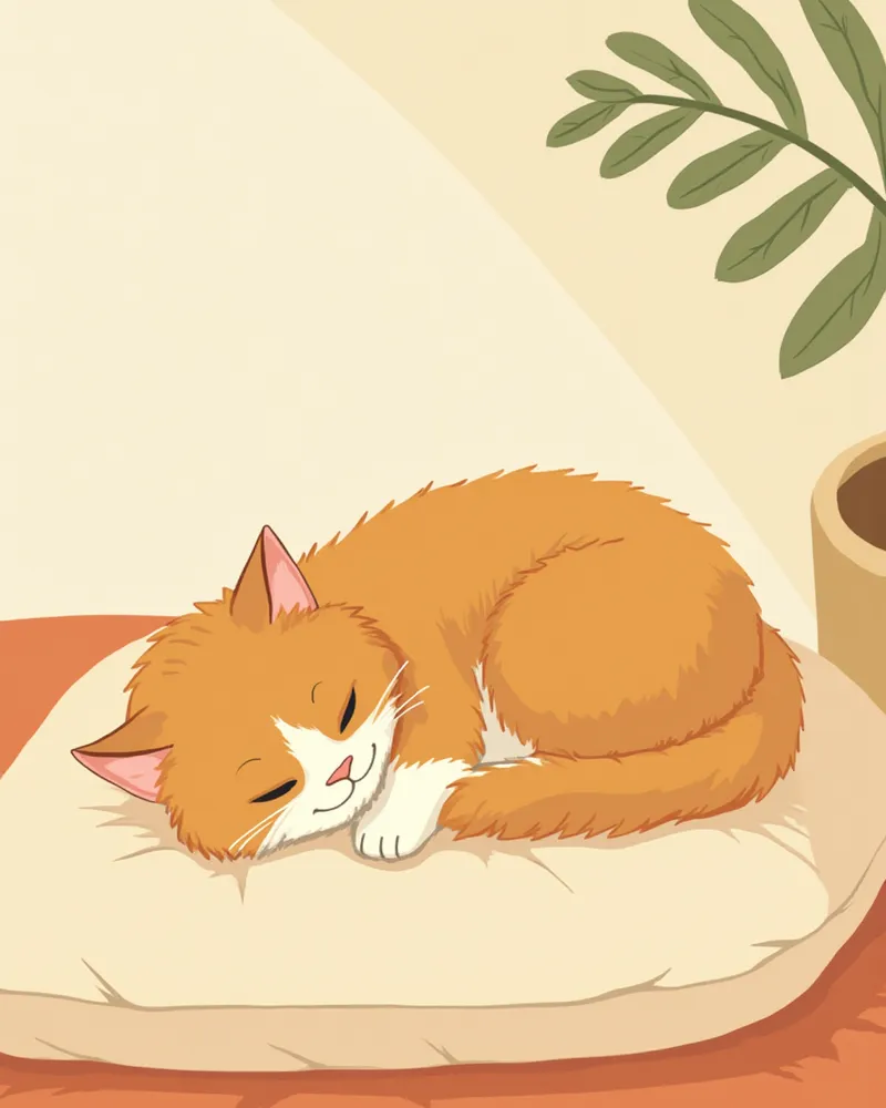 보호자가 노르웨이숲 고양이의 호흡을 살피는 모습