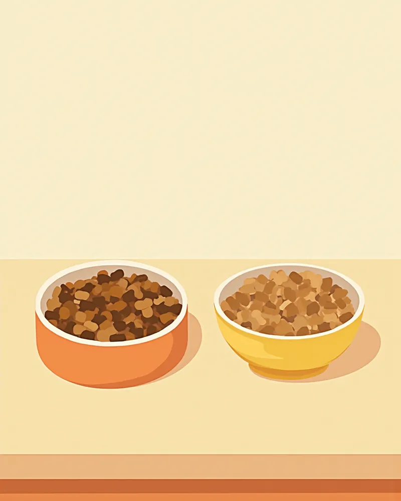 기존 사료와 새 사료를 섞어 급여하는 모습