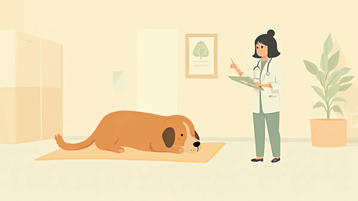 반려동물의 통증 신호를 관찰하는 보호자와 수의사