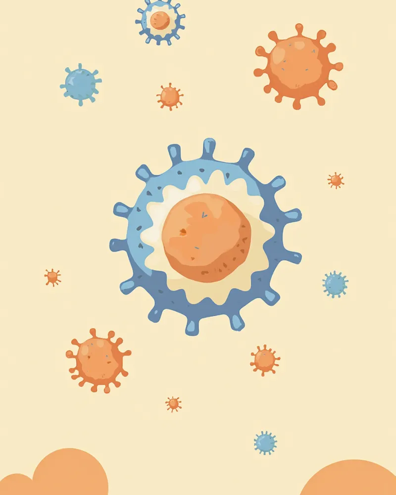 파보바이러스 입자 개념 일러스트