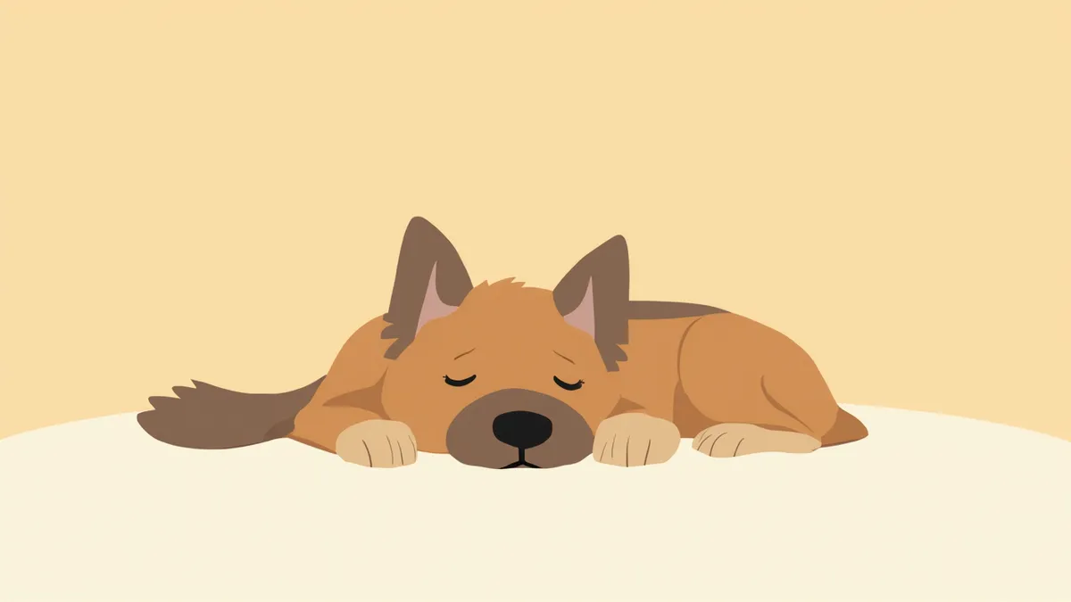 항문누공 호발 품종인 독일 셰퍼드가 편안히 쉬고 있는 모습