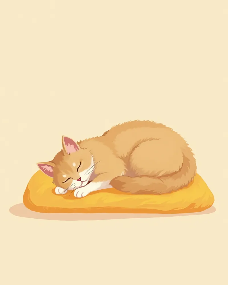 쿠션 위에서 평온하게 쉬고 있는 페르시안 고양이의 옆모습