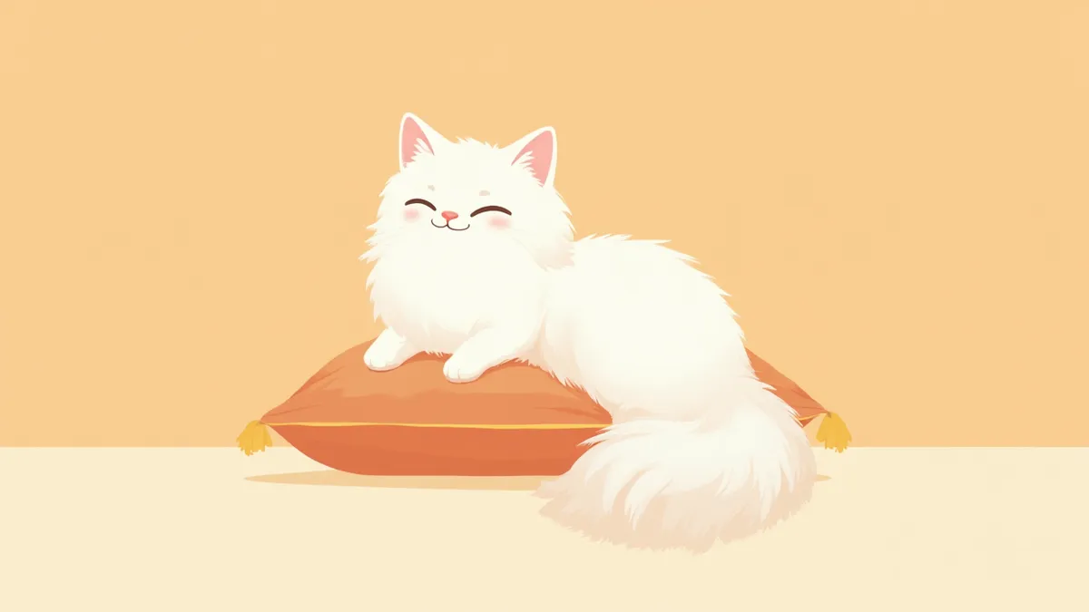 긴 털과 납작한 얼굴이 특징인 페르시안 고양이의 모습