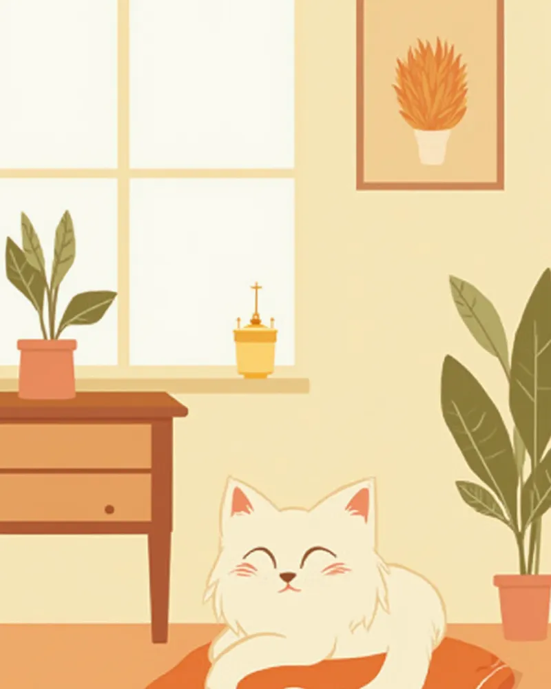 페르시안 고양이가 정수기 옆에서 쉬고 있는 모습