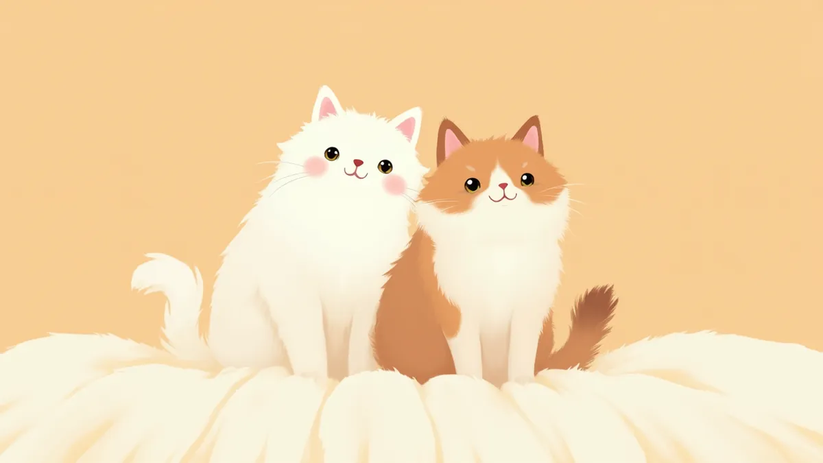 페르시안 고양이와 히말라얀 고양이가 함께 앉아 있는 모습