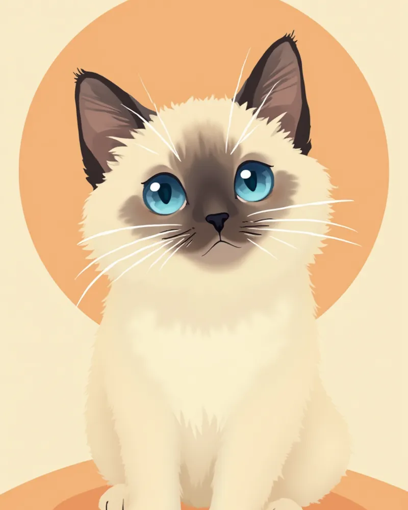 파란 눈과 컬러포인트 무늬가 선명한 히말라얀 고양이의 얼굴