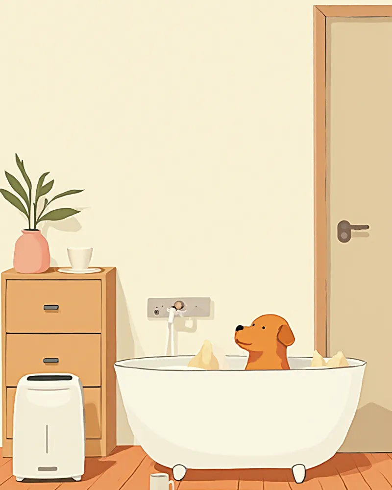 공기청정기와 강아지 목욕으로 알레르기를 관리하는 실내 환경