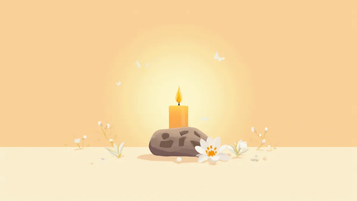 반려동물을 위한 추모 공간과 흰 국화