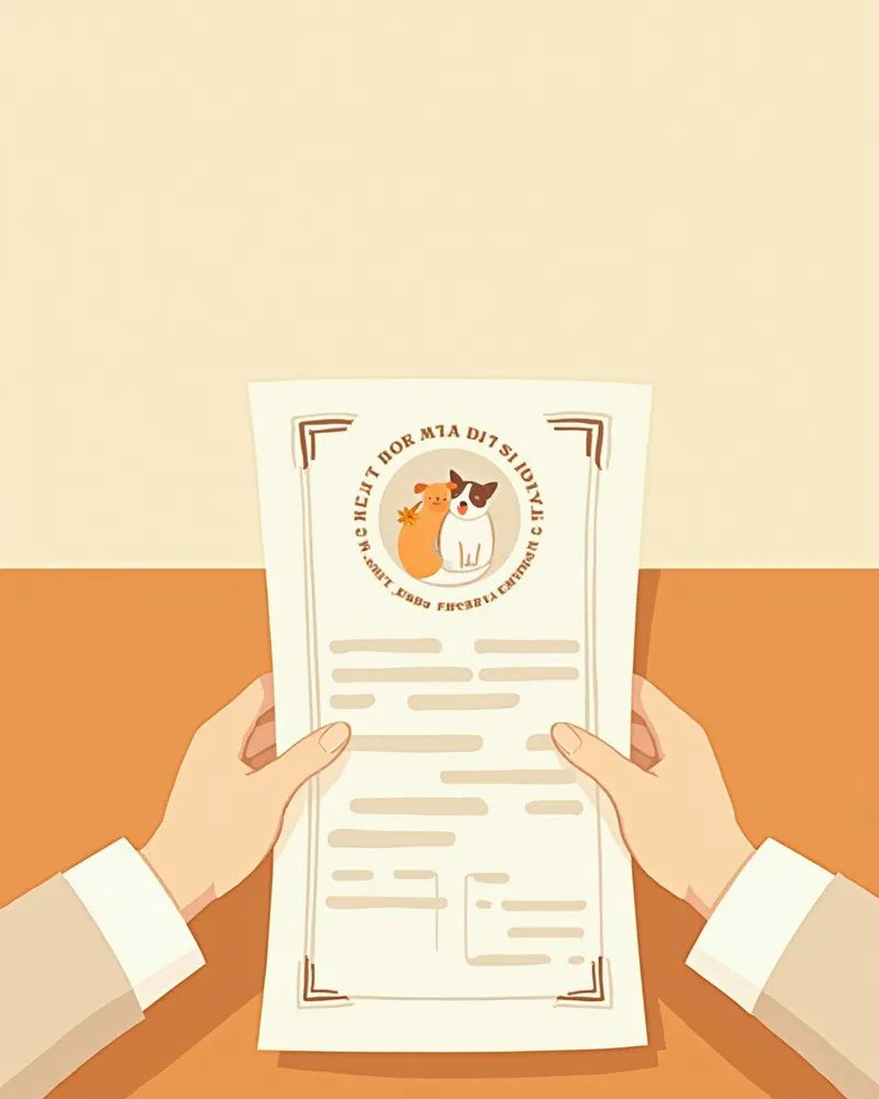 반려동물 장묘업 등록증을 확인하는 모습