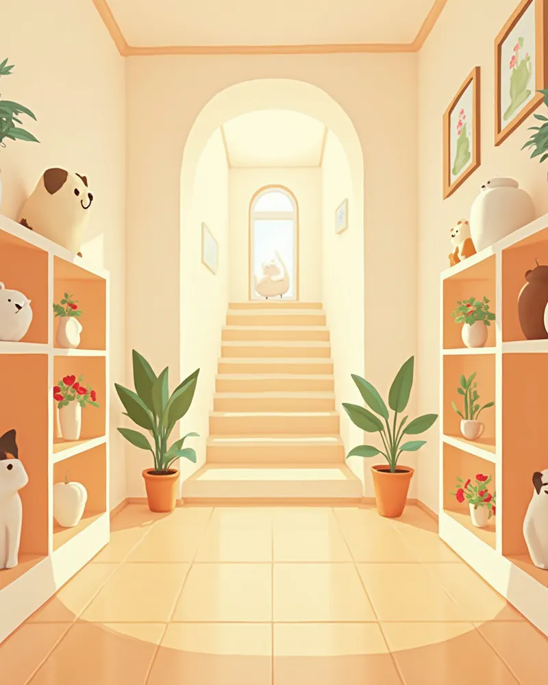 정돈된 봉안당 내부와 유골함