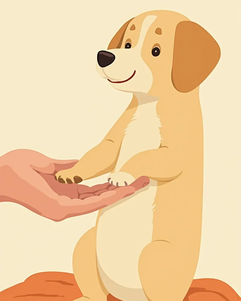 강아지 발바닥 온도를 확인하는 손