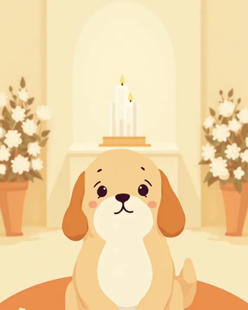 반려동물 추모식이 진행되는 차분한 공간