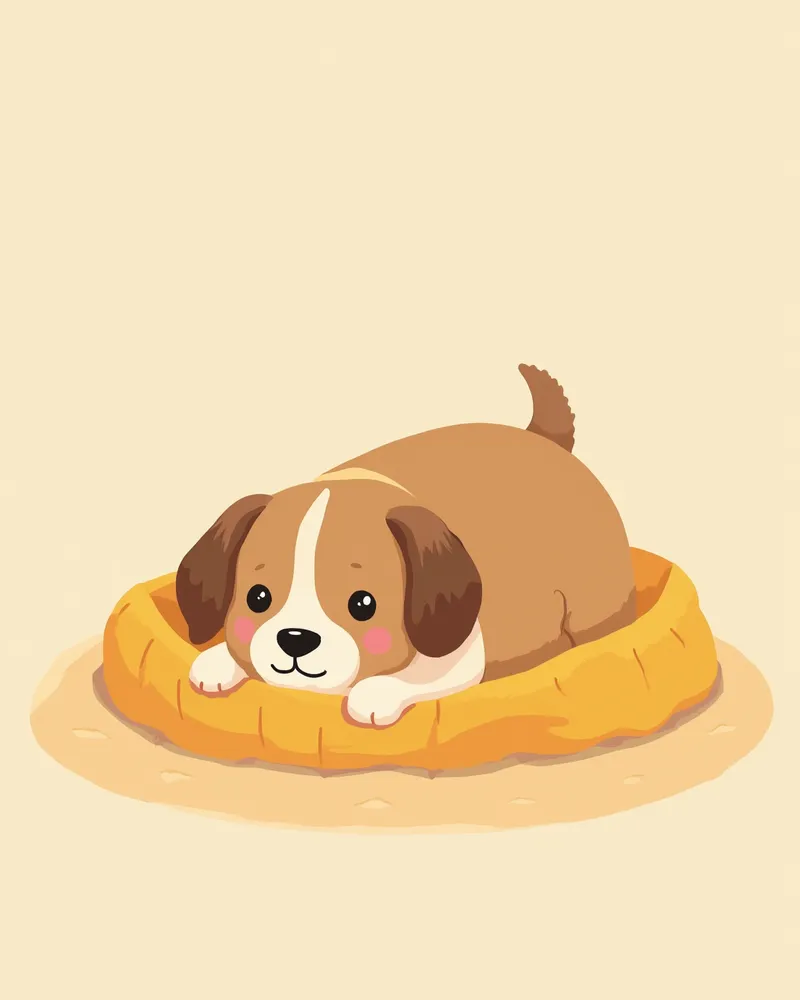 검사 후 이동장에서 편안히 쉬고 있는 강아지